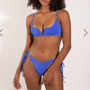 NWT OneOne Swimwear Bikini Set Electric Blue Small New Jenna Alexa Cheeky
